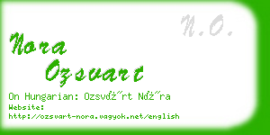 nora ozsvart business card